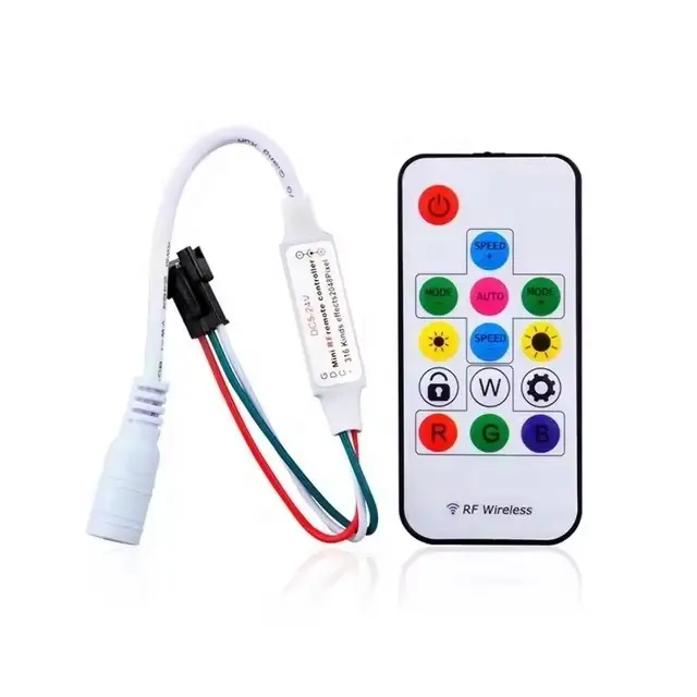 SP103E RF kablosuz uzaktan piksel RGB LED denetleyici dijital adreslenebilir WS2812 WS2811 SK6812 RGBW APA102 için led şerit denetleyicisi