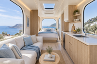 Villa extensible personnalisée pour événements festifs avec cuisine et salle de bain intelligentes pour Noël