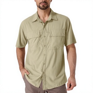 Chemises boutonnées d'été pour hommes, décontractées, respirantes, anti-UV UPF50+, manches courtes, col boutonné, en Spandex/Polyester, pour le golf, les vacances et la plage - Product Image 5