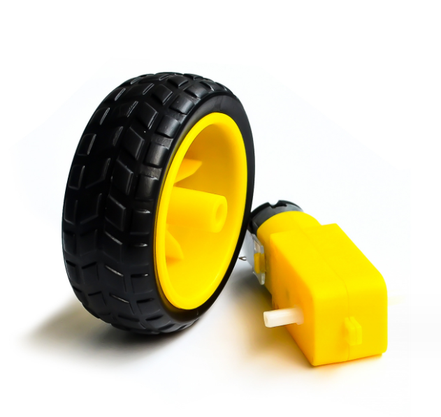 Hot Sell Dc 3v-6v Tt Motor With 65mm Wheel for  Arduino  Smart Robot Car  130 Motor Smart Toys Kit