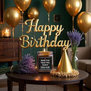 <span class=keywords><strong>Regalo</strong></span> de <span class=keywords><strong>Cumpleaños</strong></span> Número <span class=keywords><strong>60</strong></span>, Vela de Vidrio Personalizada con Aroma a Lavanda 1965 para Hombres, Mujeres, Él, Ella, Mamá, Papá, Hermano, Hermana, Feliz <span class=keywords><strong>Cumpleaños</strong></span> - Product Image 3