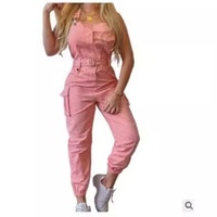 Combinaison Vintage Une Pièce Sans Manches Sexy Cargo Décontractée pour Femme en Gros