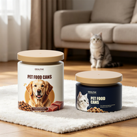 Emballage en gros pour aliments pour animaux de compagnie, pot vide en plastique pour friandises pour chats et chiens, conteneur de stockage avec impression de logo personnalisé
