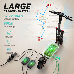 Scooter eléctrico FENGQS GT8 PRO de 67.2V 38Ah 2800W*2, 80km/h, con neumáticos de 11 pulgadas, frenos de disco hidráulicos y 90km de autonomía (Stock UE) - Product Image 4