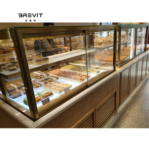 BREVIT Refrigerated Bakery Display Case Glass Counter For Bakery Cake Display Cabinet