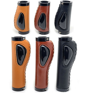Puños para manillar de bicicleta de 22,2 mm con absorción de impactos para bicicletas de montaña, de cuero con agarre cómodo de silicona - Product Image 1
