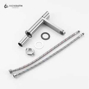 Grifo Mezclador de Lavabo de Baño de Acero Inoxidable 304, de un Solo Orificio y una Sola Manija, con Acabado Cepillado, en Forma Redonda, Gran <span class=keywords><strong>Venta</strong></span> - Product Image 4