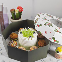 Emballage carré de cylindre rond de conceptions de faveur de mariage rose personnalisé de soleil pour 6 8 10 12 14 pouces de haut boîte à gâteau avec fenêtre