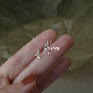 Aretes de Plata de Ley S925 con Diseño de Hoja CANNER para Mujer, Lujo Ligero, Circonita 5A, Aretes Vintage de Oro de 18K con Circonita Cúbica - Product Image 2