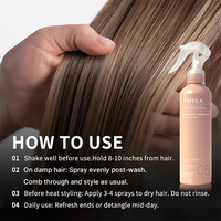 Brume capillaire hydratante et lissante à effet soyeux, protection thermique, soin sans rinçage, personnalisable avec votre logo