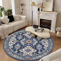 Tapis cercle bleu marine tapis Vintage lavables tapis Boho doux pour chambre de bébé tapis de chambre pour salon