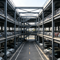 Structure de stationnement en acier préfabriquée modulaire, structure de stationnement en acier à plusieurs niveaux, composants en acier personnalisés pour les entrepreneurs en construction