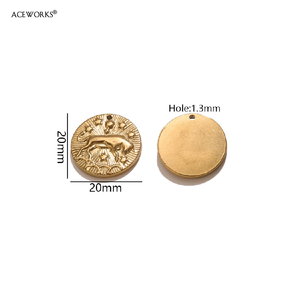 จี้รูปจักรราศีแบบนูน |   จี้สแตนเลสสตีลชุบทอง 18K PVD ลายโหราศาสตร์ กันน้ำ ป้องกันอาการแพ้ ไม่หมองคล้ำ - Product Image 5