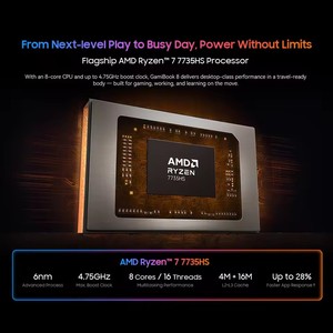 Portátil BLACKVIEW GAMIBOOK 8 de 16 Pulgadas con Pantalla FHD, 16/512 GB SSD, <span class=keywords><strong>AMD</strong></span> <span class=keywords><strong>Ryzen</strong></span> <span class=keywords><strong>7</strong></span> 7735HS, Batería de 57 Wh, Carga Rápida de 65 W, Win11Pro, Wi-Fi 6 - Product Image 3