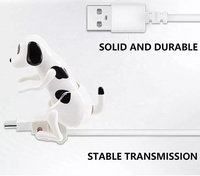Câble de charge rapide intelligent 1m Type C USB C Micro pour téléphone, câble d'alimentation de données, câble de charge avec design amusant de chien qui se fait caresser