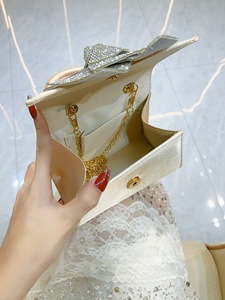 New Ladies Celebrity Shiny Rhinestone Rose Flower <b>Small</b> Square Polyester Evening <b>Handbag</b> Tanjing - Product Image 3