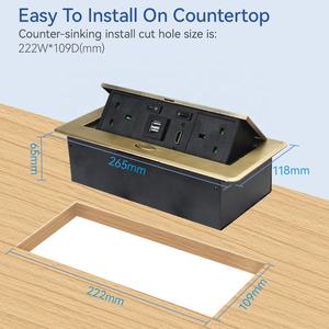Table UK ordinateur intelligent or usb pop up prise 3 broches interrupteur connecter pop up prise table de conférence - Product Image 4