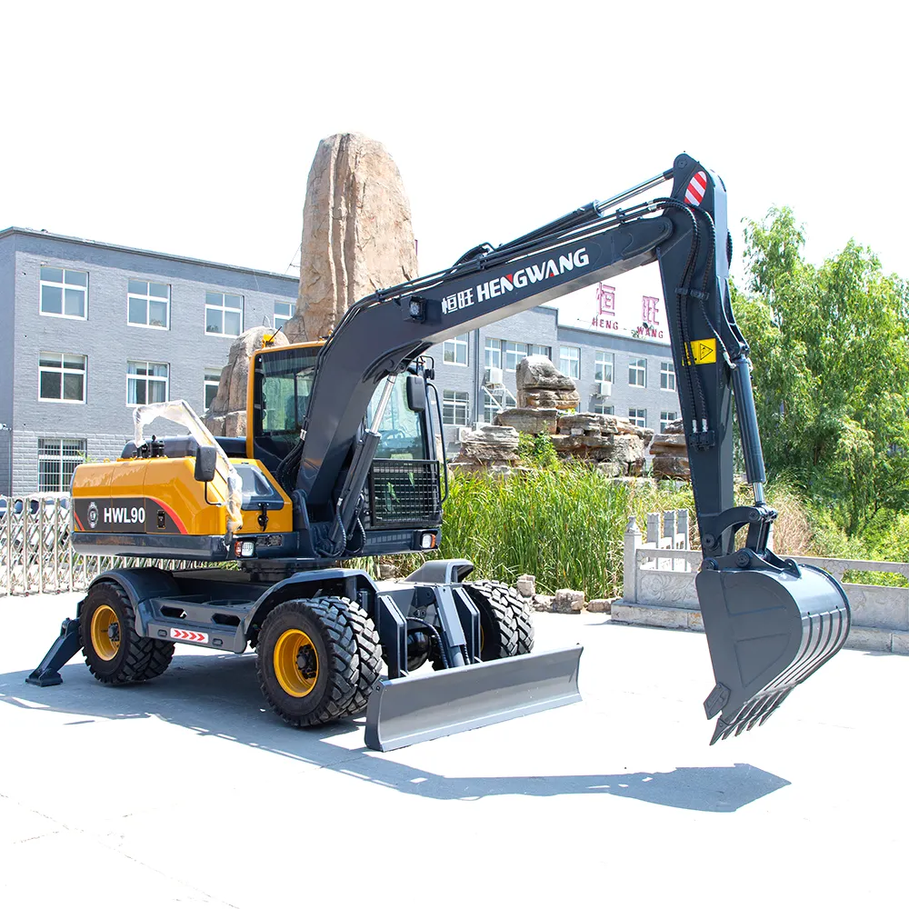 Factory director sale 8 ton heavy equipment wheel excavator machine price for household and construction use