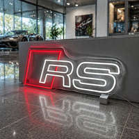 Enseigne néon personnalisée pour logo de marque automobile, lumières LED néon silencieuses et à faible consommation thermique, décoration en gros pour chaînes de laveries automobiles, affichage publicitaire mural