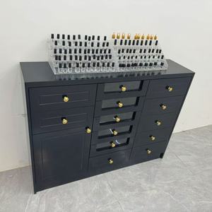 Mueble de Exhibición para Salón de Uñas, Color Negro, Estantes para Esmalte de Uñas, Mueble de Pared para Salón de Belleza - Product Image 2