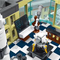 XMORK Diy 3784 Piezas, Juego de Bloques de Construcción de Museo de Ciencias con Luz, Vista de Calle Clásica, Bloques de Construcción de Partículas Pequeñas para Adultos