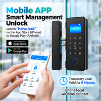 Serrure de porte intelligente KERUI avec empreinte digitale, entrée sans clé, écran TFT, déverrouillage par code, carte et application, sans perçage pour bureau