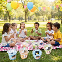Vente en gros de coupes à dessert miniatures jetables écologiques en plastique double paroi pour pudding au lait, salade de fruits, yaourt, gelée