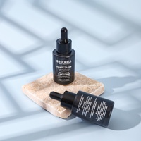 Özel logo ve renkli 1oz 30ml düz omuzlu cam damlalıklı şişe cilt bakımı esansiyel yağ şeffaf kozmetik kabı kutulu