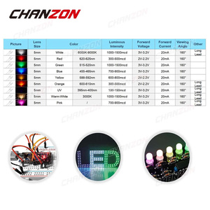 100 adet 5mm F5 LED ışık yayan diyot düz üst/kafa sıcak beyaz kırmızı mavi yeşil UV turuncu sarı pembe renkli ampul lamba 2V <span class=keywords><strong>3V</strong></span> DIY - Product Image 4