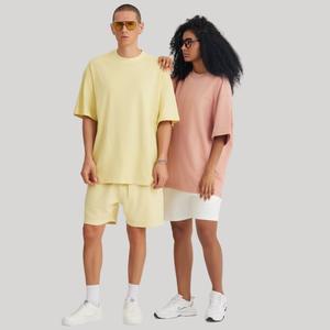 T-shirt en coton épais pour hommes, col en O de luxe, imprimé bouffant, logo personnalisé, manches courtes, couleur unie - Product Image 4