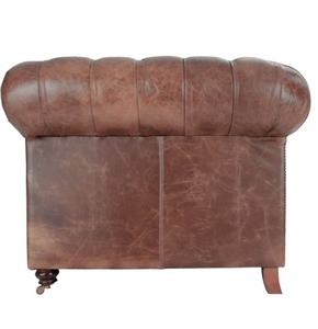 Sofá Chesterfield de Alta Calidad, 3 Plazas, Cuero Genuino, Tapizado Profundo, Mueble de Sala de Estar de Lujo, Estilo Clásico Elegante - Product Image 3