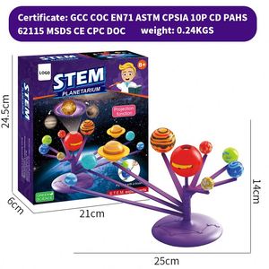 Zhorya Bricstar Stem Solar System <b>Toys</b> 360 Rotation Diy Assembly Science Kits with Projection Function - Product Image 6