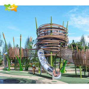 놀이터 제조업체 맞춤형 트리 하우스 모양의 야외 어린이 등반 슬라이드 장비 - Product Image 3
