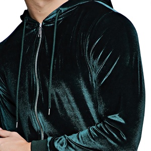Women's Green <b>Velvet</b> Tracksuit Set Zip Up Hooded Jacket And <b>Jogger</b> Pants Leisurewear Tracksuits - Product Image 3