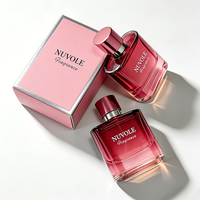 Flacon de parfum pour femme préféré, dégradé rose, flacon de parfum en verre de luxe, carré, 30ML 50ML 100ML, flacon de parfum personnalisé avec boîte