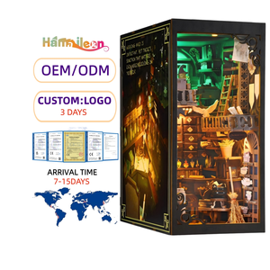 Hamaileon SL05 la maison des maîtres serre-livres 3D Kit de coins de livres <span class=keywords><strong>Puzzle</strong></span> Home Decor DIY Book Nook avec cache-poussière - Product Image 1