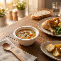 Gobelet à sauce/soupe jetable biodégradable en bagasse de canne à sucre XS-BZ04 4OZ avec couvercle