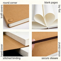 Cuaderno de Dibujo 2026 A5, Tapa Dura de Papel Kraft, Páginas en Blanco, con Banda Elástica, Diario de Dibujo para Artistas, Ecológico, Personalizable