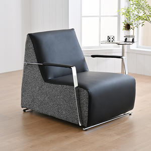 Fauteuil lounge de style italien de luxe, fauteuil simple, structure ergonomique, design en acier inoxydable, pour salon, villa - Product Image 1