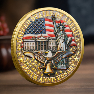 Moneta commemorativa rotonda in ferro con l'Immagine della Libertà e dell'Aquila della Casa <span class=keywords><strong>Bianca</strong></span> per il 250° Anniversario dell'Indipendenza degli Stati Uniti - Product Image 1