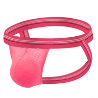 Jockstrap pour homme en coton et élasthanne, rayé, ceinture de 2,5 cm, 95 % coton, 5 % élasthanne, poche en maille respirante tissée |   Sous-vêtements avec logo personnalisé