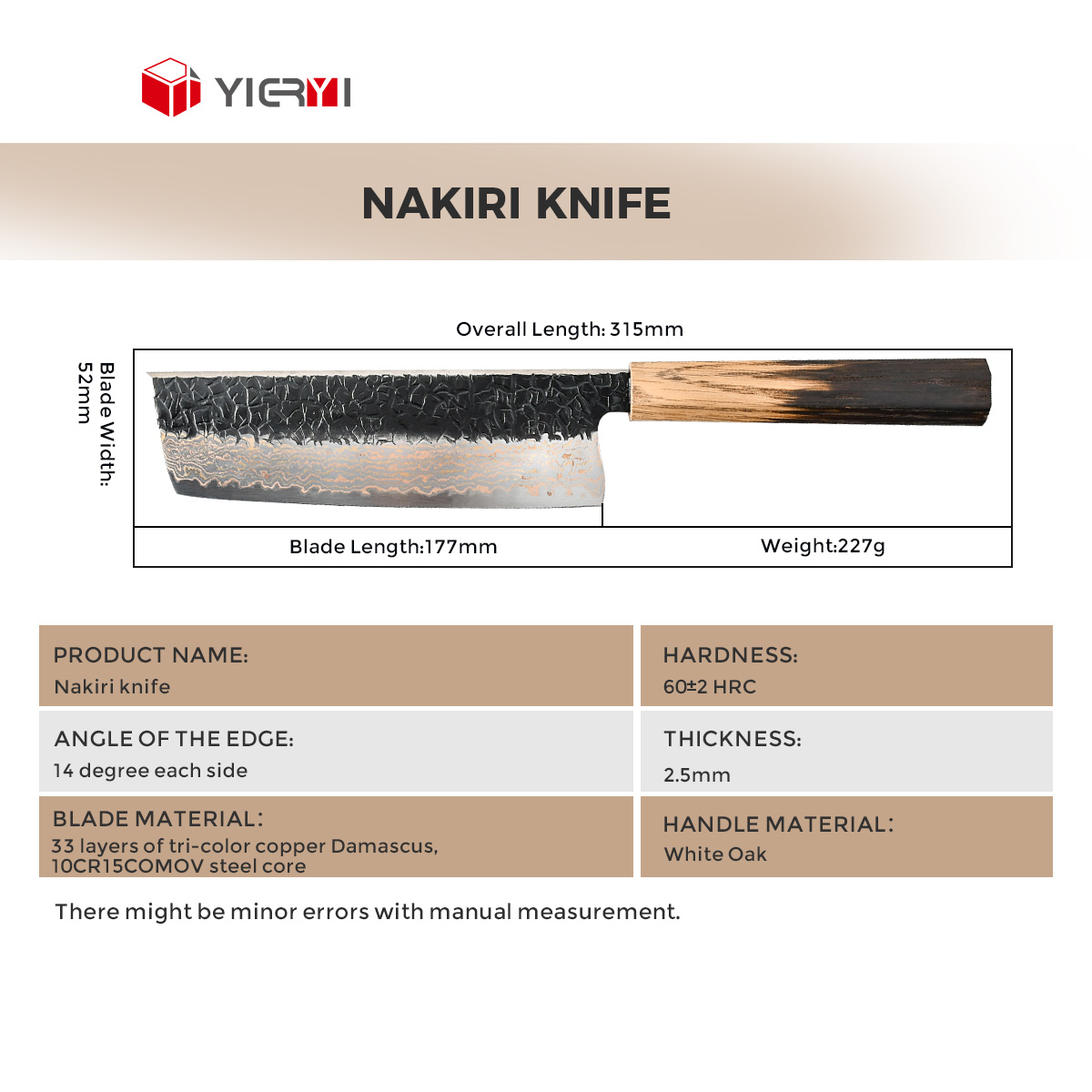 Couteau Nakiri de 7 pouces