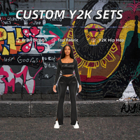 Ensembles de sport personnalisés à capuche pour femme, imprimés, écologiques, pour l'automne, haute qualité, style Y2K, legging, gym, jogging, course, 2 pièces, coupe ajustée