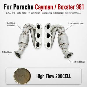 Colectores de escape deportivos personalizados para Porsche Cayman Boxster 981 2.7L 3.4L 2013-2015, tubo de bajada aislado de acero inoxidable OEM - Product Image 1