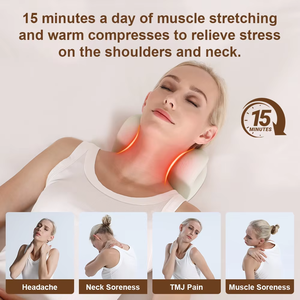 Nuevo cuello eléctrico con funda de almohada de terapia magnética, almohadas relajantes para cuello y hombros, dispositivo de tracción cervical - Product Image 4