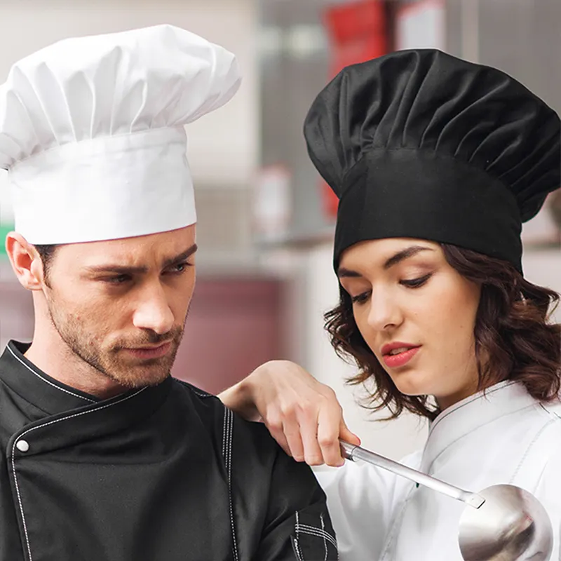 Casquette de chef de cuisine unisexe réglable avec logo imprimé personnalisé Casquette élastique de chef de cuisine pour adultes et enfants