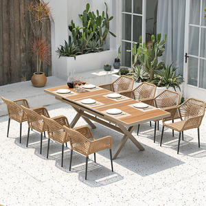 Tables et chaises en rotin d'extérieur modernes et imperméables - Meubles d'extérieur pour jardin, villa, cour, terrasse et balcon - Product Image 3