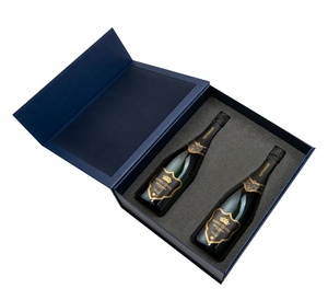 Sfrizzante e vetro senza stelo set regalo scatola di imballaggio modello promozionale festival celebrazione glitter vino e vetro regalo - Product Image 2