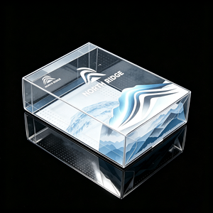 Boîte pliable en plastique PP transparent sur mesure avec couvercle rabattable pour écouteurs, câbles USB, accessoires électroniques, présentoir cadeau, vente en gros OEM S - Product Image 2