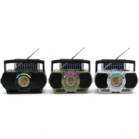 Radio solaire portable ELETREE RD-A3BTS RD-A3BT FM AM SW 3 bandes avec lecteur BT USB TF, batterie rechargeable 18650, lumière LED